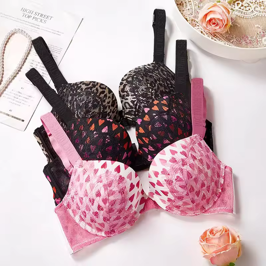Victoria’s Secret Bra & Thong Set 3-Piece Women's Lingerie with Diamond Rhinestone Straps