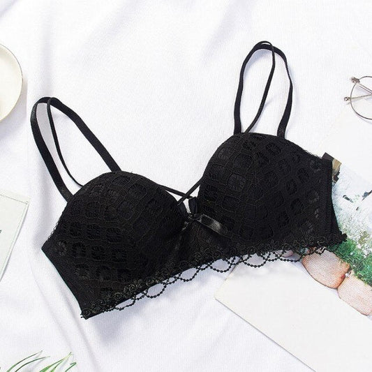 Set of 4 Women's Lace Push-Up Bras & Panties Underwired, Fancy Self Design Lingerie Set