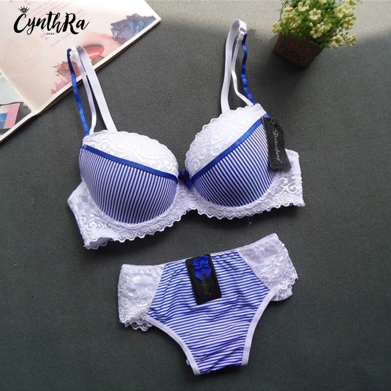 Sexy Women’s Lace Underwear Set Padded Underwired Push-Up Bra & Briefs Brassiere Set