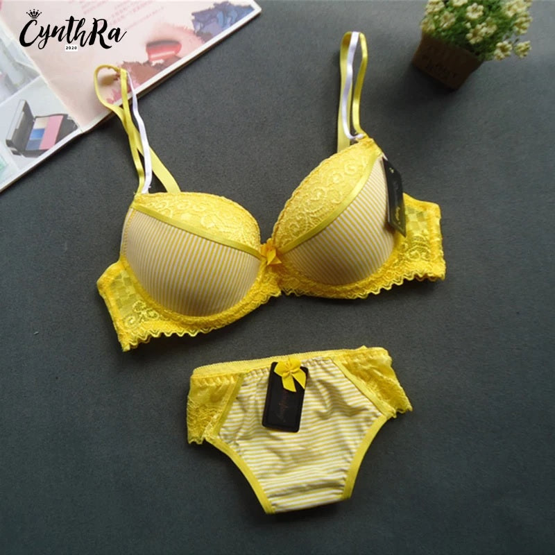 Sexy Women’s Lace Underwear Set Padded Underwired Push-Up Bra & Briefs Brassiere Set