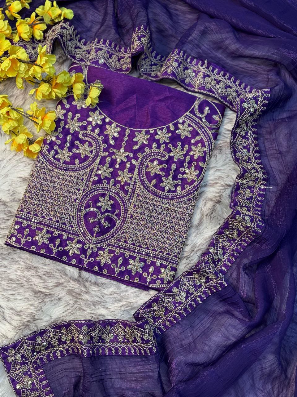 Trending Ananya Panday Style Saree Designer Look with Shimmering Sequin Border
